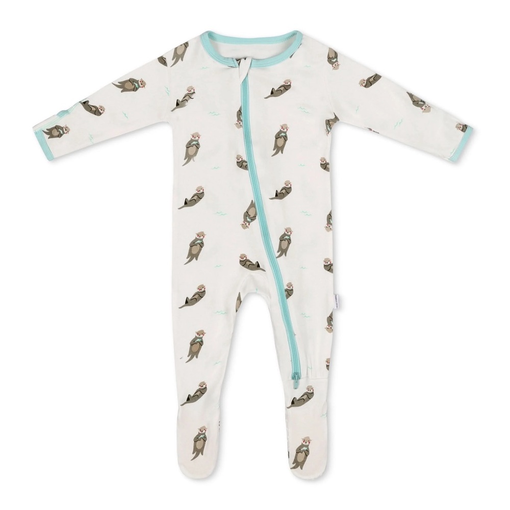 Little Bamboo Otter Two Way Zipper Footie